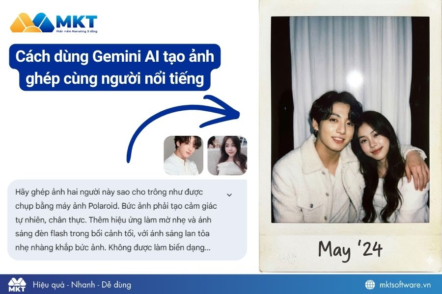 Nhập câu lệnh để Google Gemini AI ghép ảnh