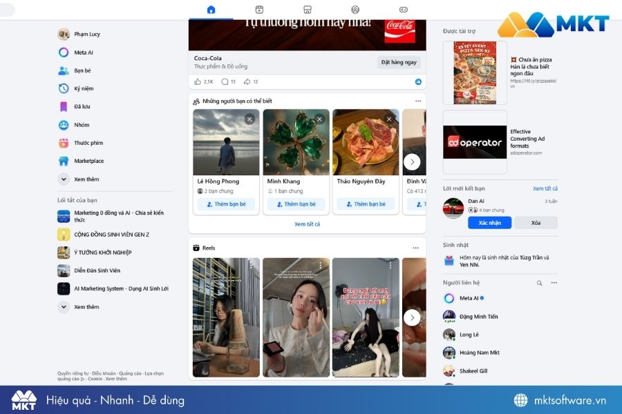 Một newfeed Facebook cơ bản Một newfeed Facebook cơ bản