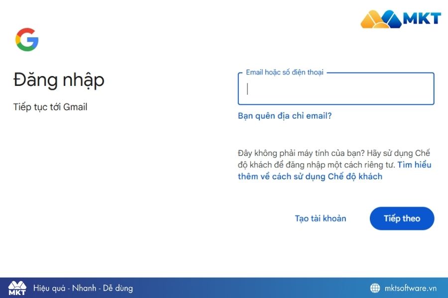 Đăng nhập vào Gmail