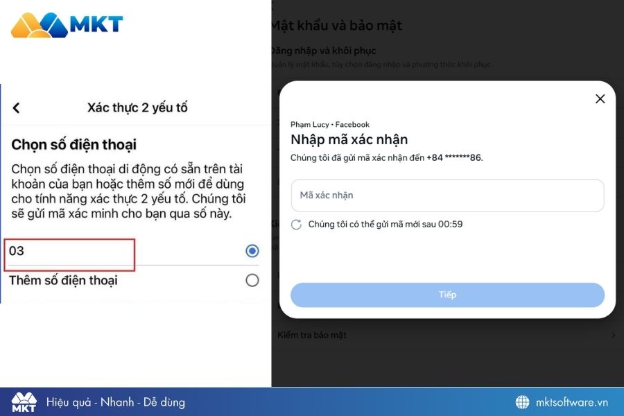 Nhập mã xác thực mới
