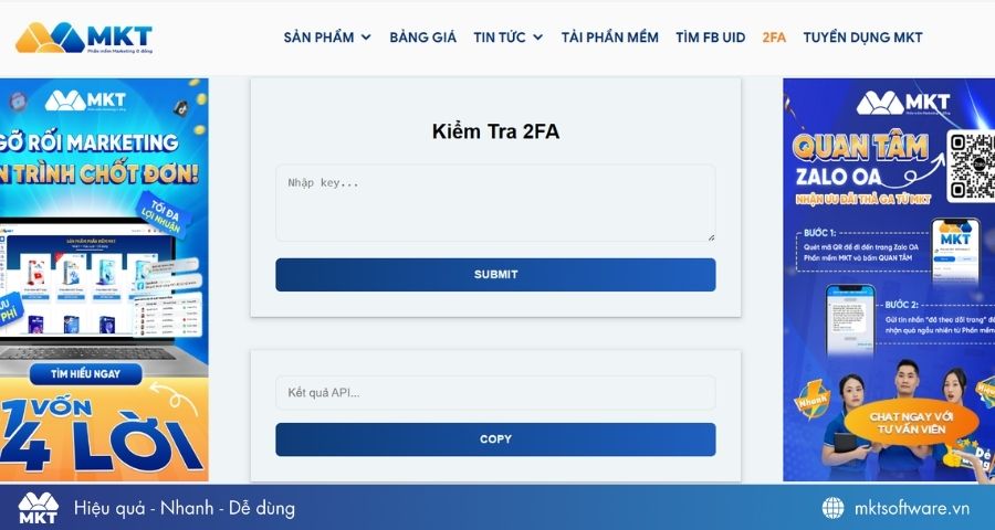 Lấy mã 2FA trên web