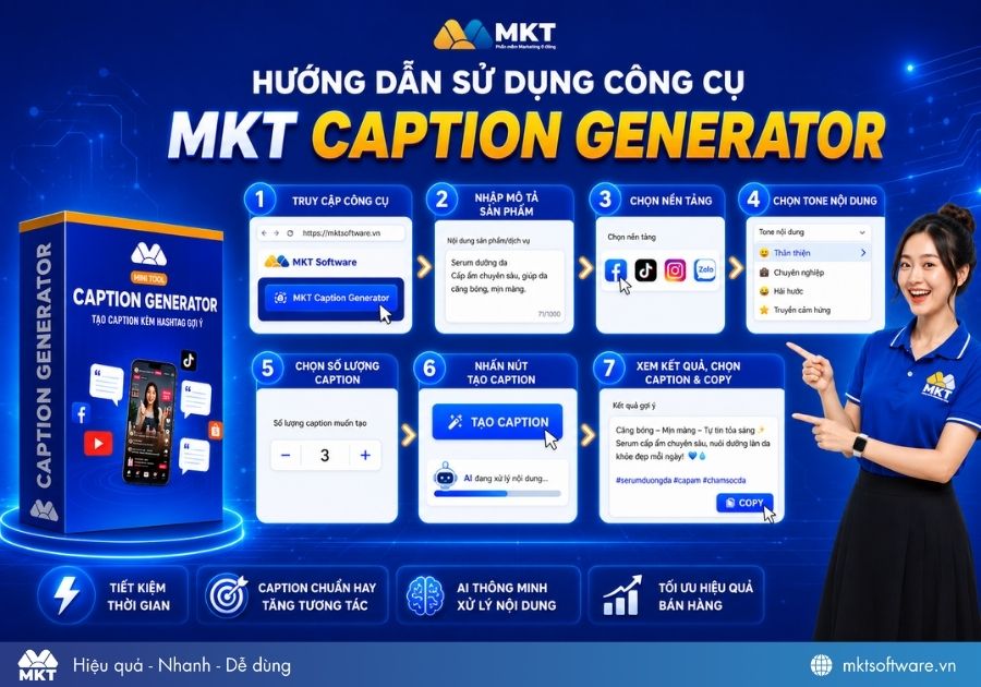 Cách tạo caption bán hàng free bằng MKT Caption Generator 