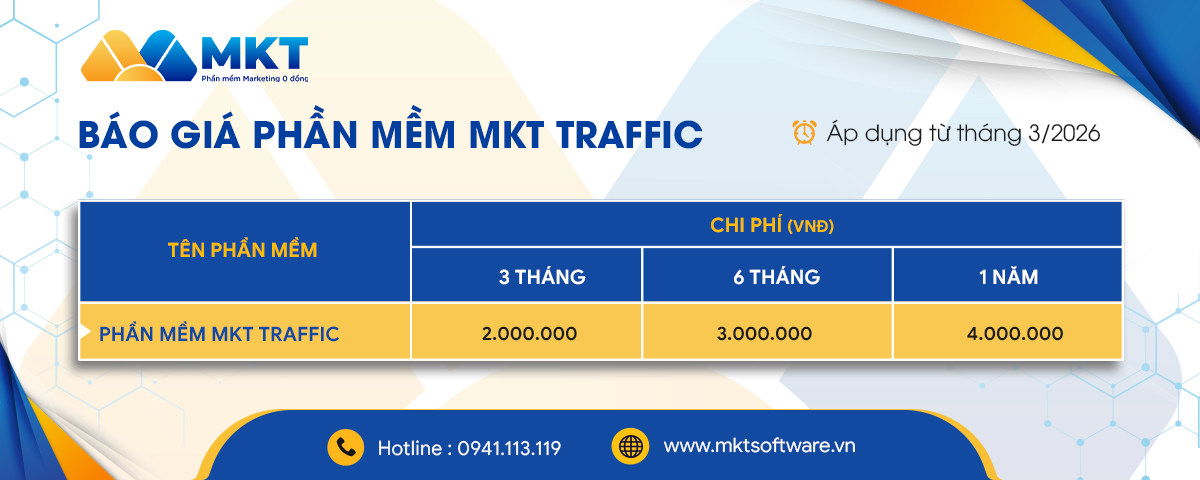 Bảng giá phần mềm MKT Traffic