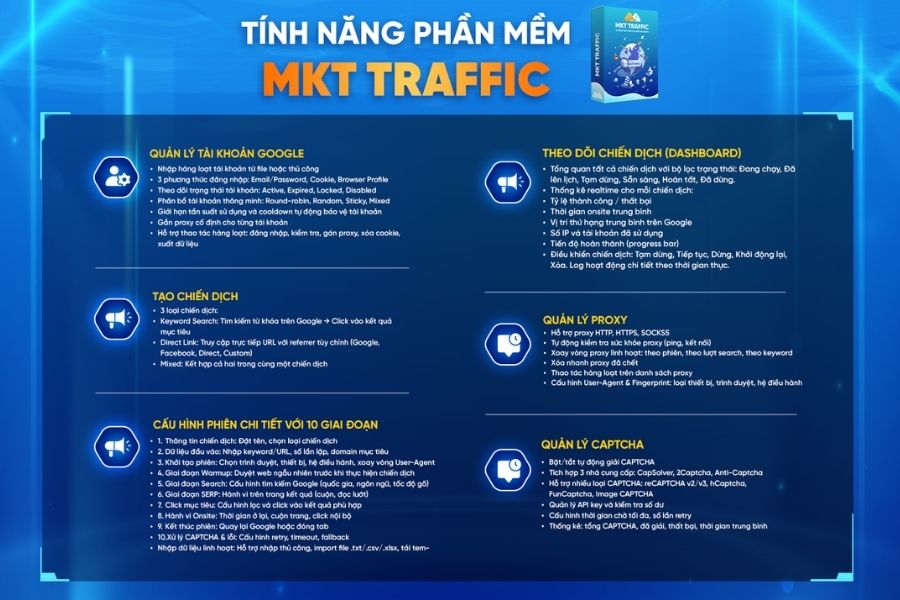 Tính năng của phần mềm MKT Traffic