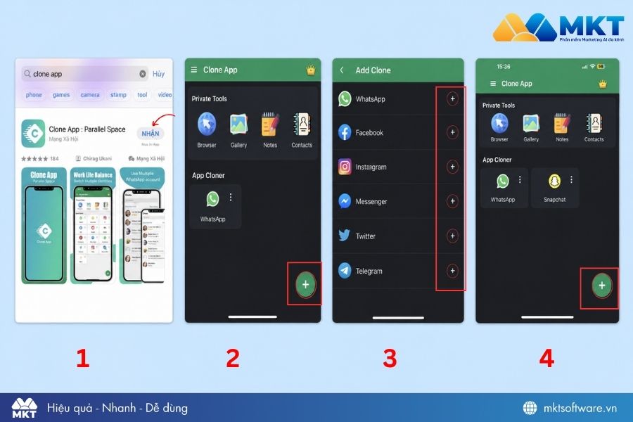 Cách nhân bản ứng dụng trên iPhone bằng Clone App Cách nhân bản ứng dụng trên iPhone bằng Clone App