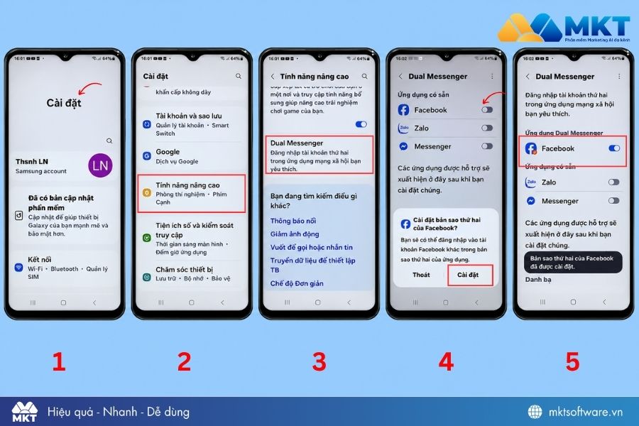 Các bước nhân bản ứng dụng trên Samsung Các bước nhân bản ứng dụng trên Samsung