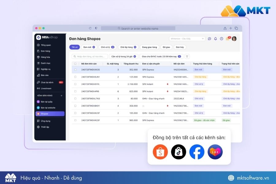Phần mềm bán hàng toàn diện MISA eShop