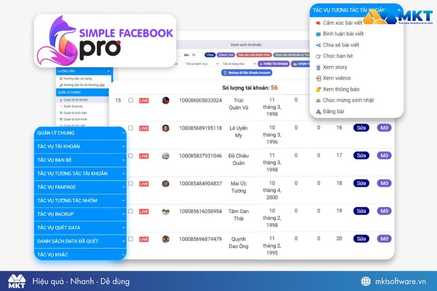 Phần mềm gửi inbox Facebook - Simple Facebook