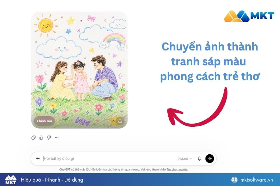 Prompt chuyển ảnh thành tranh sáp màu phong cách trẻ thơ