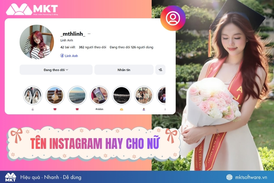Mẫu tên Instagram hay cho nữ
