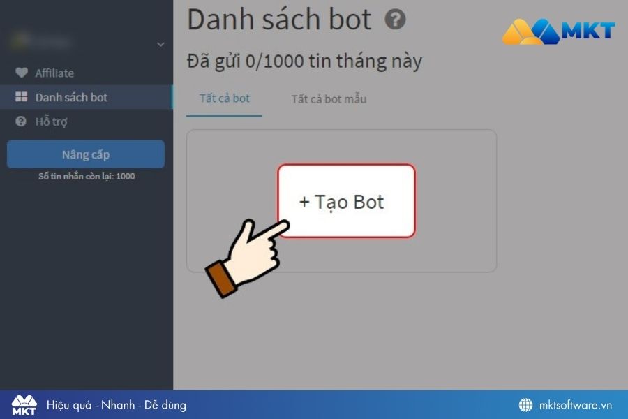Chọn mục Tạo Bot