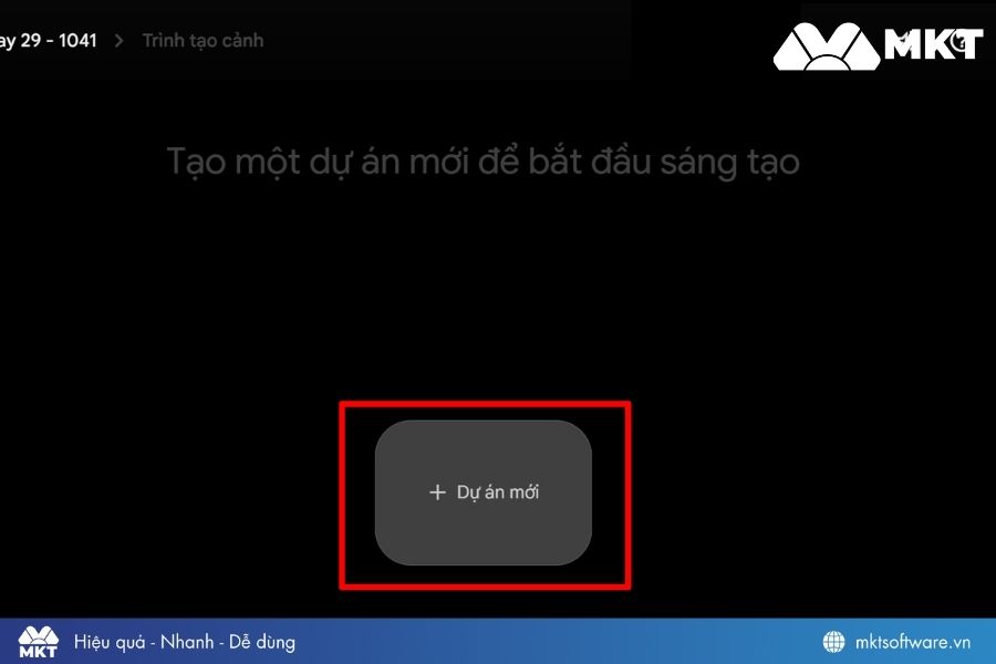 Nhấn Tạo dự án mới 