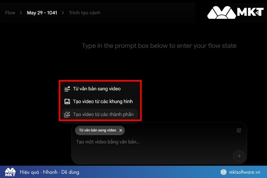 Chọn mục Tạo video từ khung hình