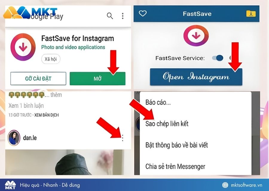 Tải avatar Instagram bằng ứng dụng