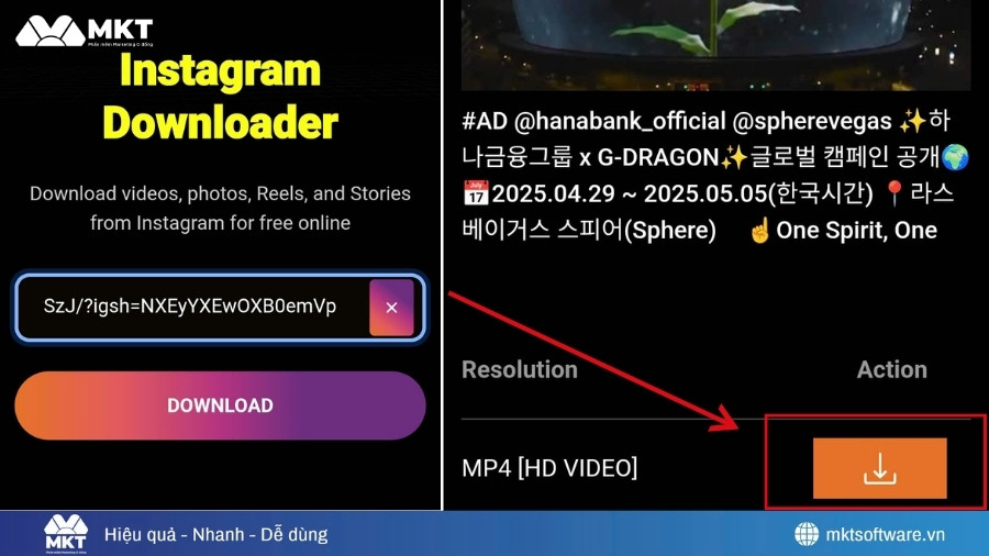 Tải Reels Instagram về máy bằng IG1S