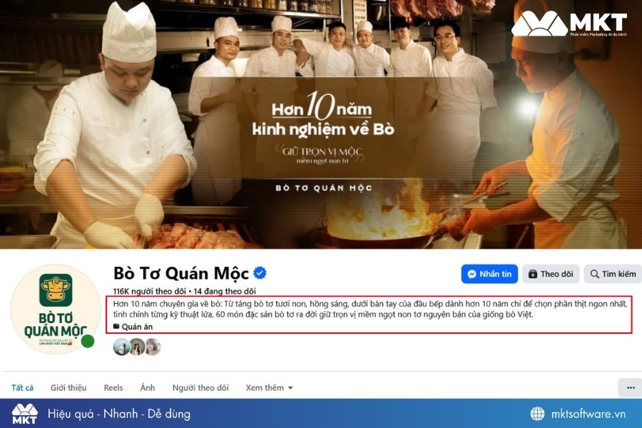 Mẫu tiểu sử Facebook bán hàng ngành F&B