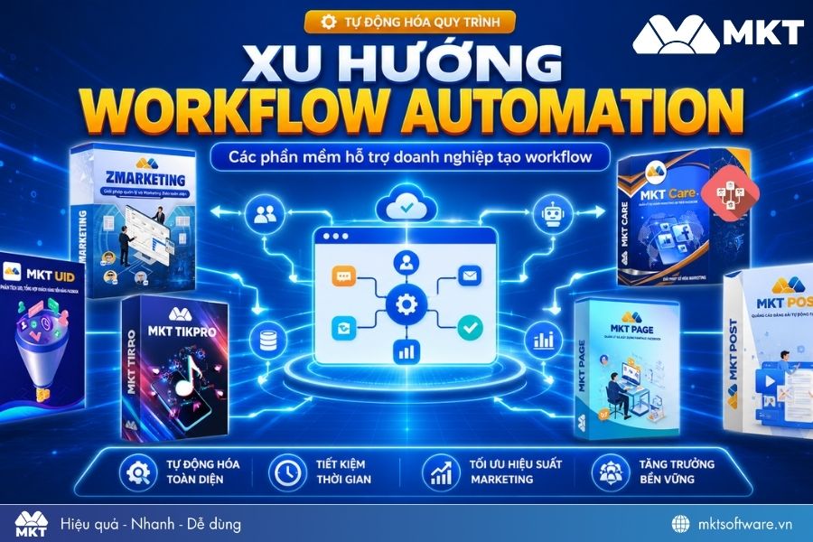 Hệ sinh thái MKT Software tích hợp AI hỗ trợ doanh nghiệp tạo workflow