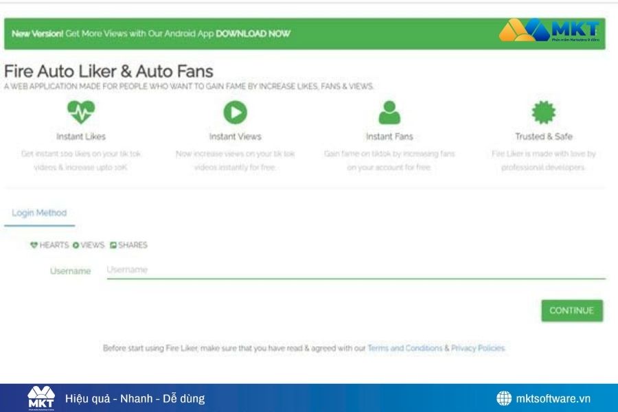 App cày view TikTok - Fire Liker