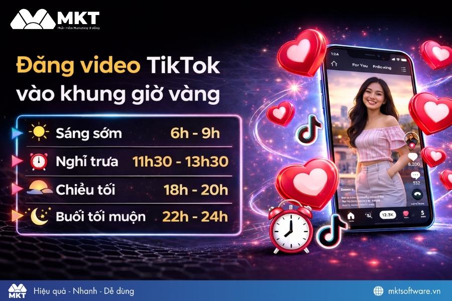 Khung giờ vàng đăng video TikTok lên xu hướng