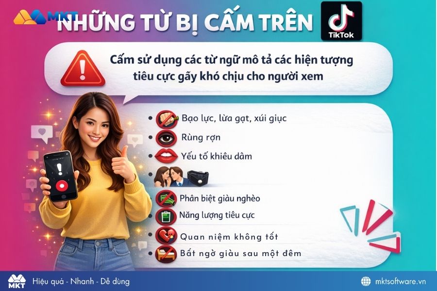 Tránh sử dụng từ khóa và hashtag bị cấm