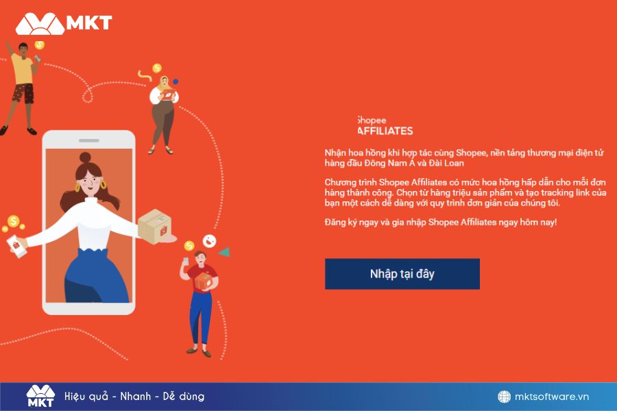 Truy cập đường link affiliate.shopee.vn