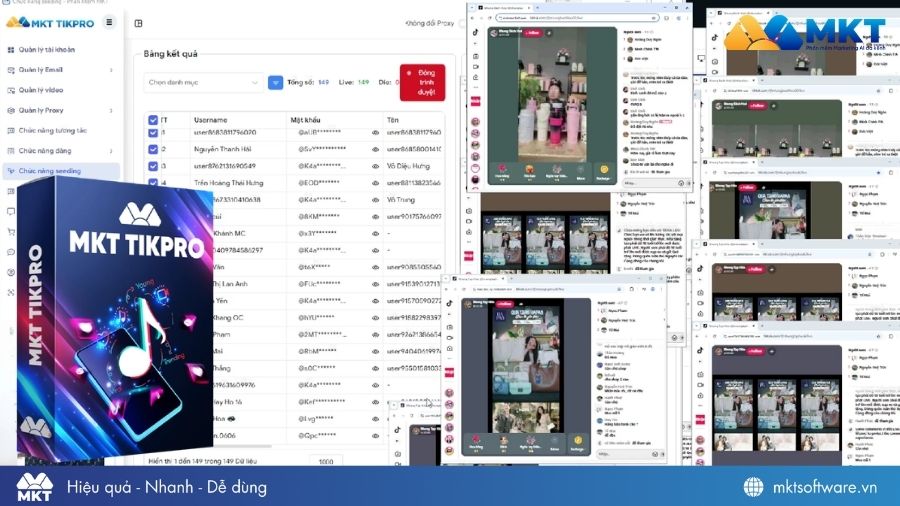 MKT TikPro hỗ trợ seeding livestream TikTok tự động cho hoạt động bán hàng