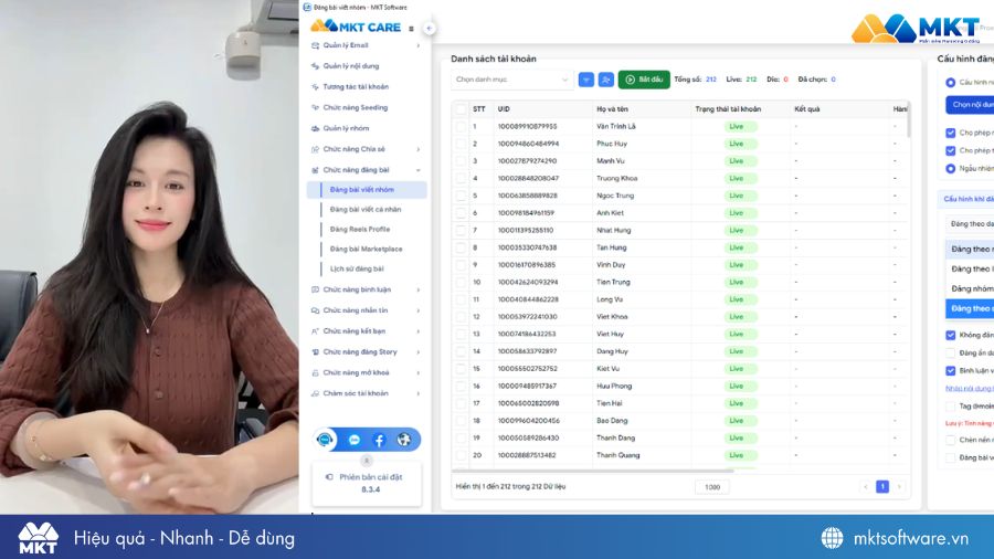 Chị Hương hài lòng với hiệu quả mà MKT Care mang lại