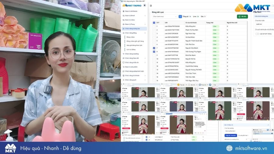 Chị Giang đánh giá cao MKT TikPro cùng sự hỗ trợ tận tâm từ đội ngũ Support MKT Software