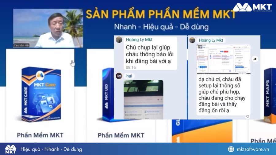Ông Cao Văn Hải hài lòng với hiệu quả mà MKT UID và MKT Care mang lại Ông Cao Văn Hải hài lòng với hiệu quả mà MKT UID và MKT Care mang lại
