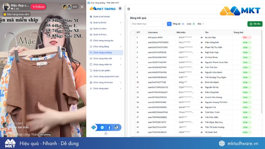 Anh Đức đánh giá cao hiệu quả của MKT TikPro trong việc tăng tương tác và cải thiện kết quả livestream