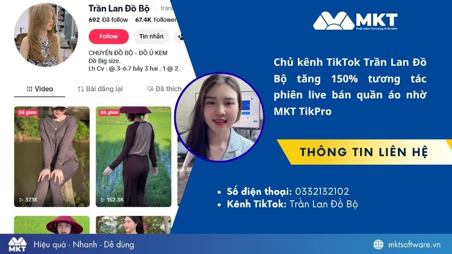 Chị Trần Lan chia sẻ về quá trình cải thiện hiệu quả livestream TikTok bằng MKT TikPro Chị Trần Lan chia sẻ về quá trình cải thiện hiệu quả livestream TikTok bằng MKT TikPro