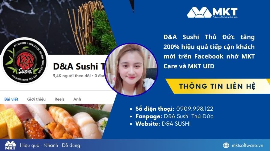 Chị Nguyễn Kim Ngân chia sẻ hành trình tìm kiếm khách hàng online cho D&A Sushi Thủ Đức