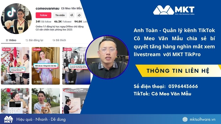 Quản lý kênh TikTok Cô Meo Văn Mẫu chia sẻ bí quyết tăng mắt xem livestream TikTok