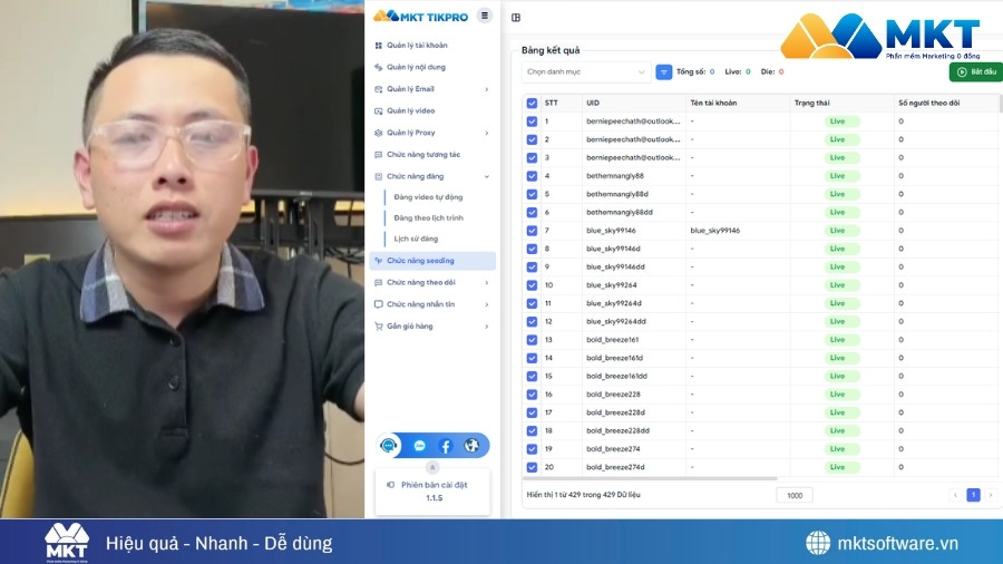 Anh Toàn chia sẻ cách ứng dụng MKT TikPro tăng mắt xem livestream TikTok