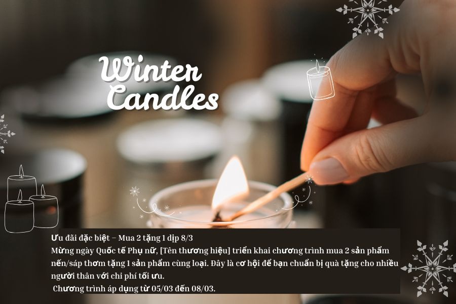 Mẫu content mùng 8-3 cuốn hút cho shop bán nến thơm/sáp thơm