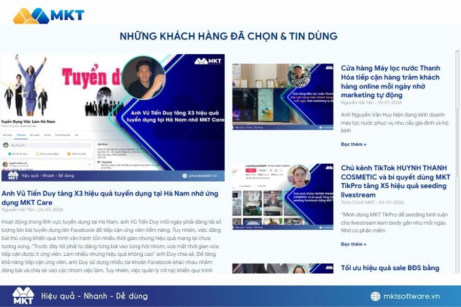 Đăng feedback khách hàng đã sử dụng sản phẩm