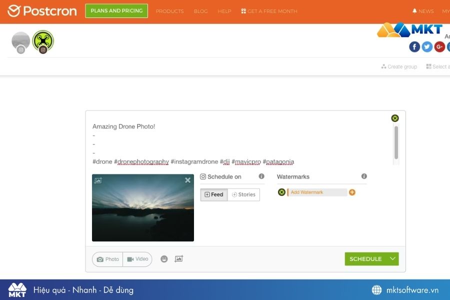 Postcron quản lý nhiều tài khoản trên cùng một hệ thống