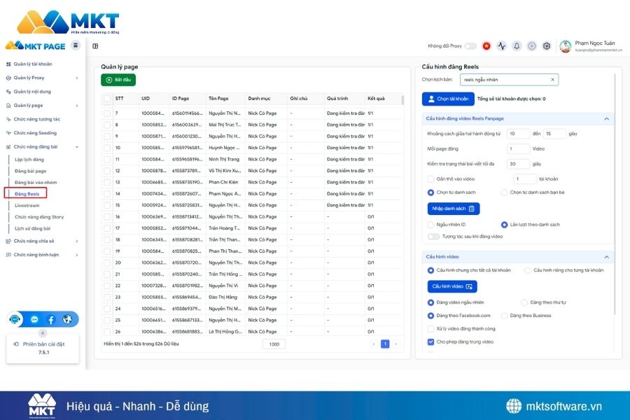 Đăng Reels tự động lên fanpage Facebook
