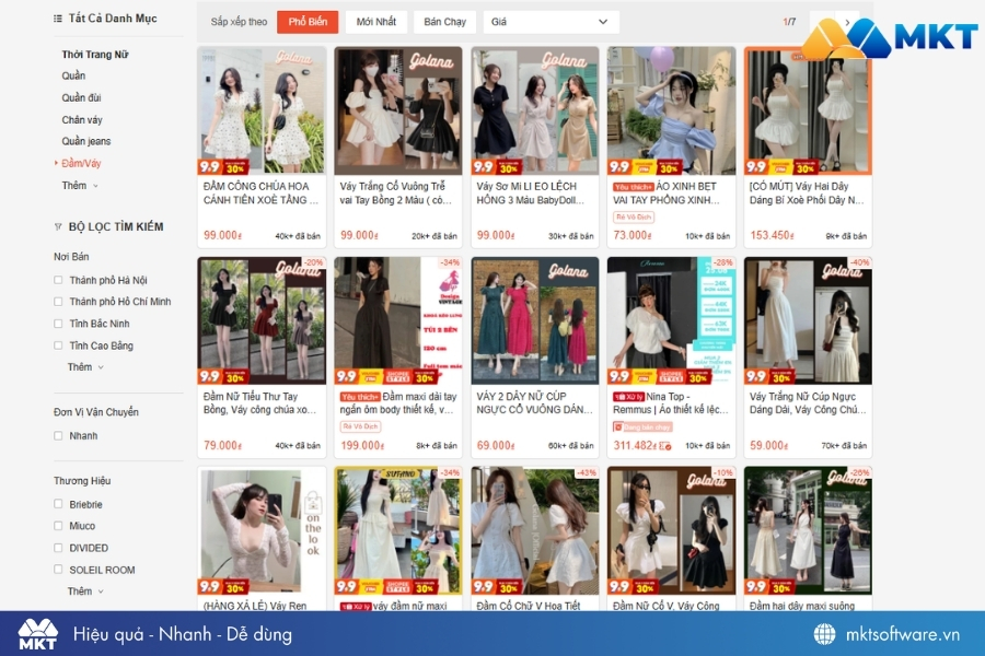 Mặt hàng quần áo nữ trên Shopee Mặt hàng quần áo nữ trên Shopee