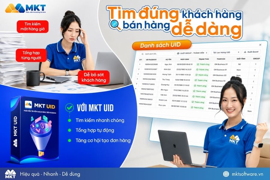 Phần mềm tìm kiếm khách hàng MKT UID Phần mềm tìm kiếm khách hàng MKT UID
