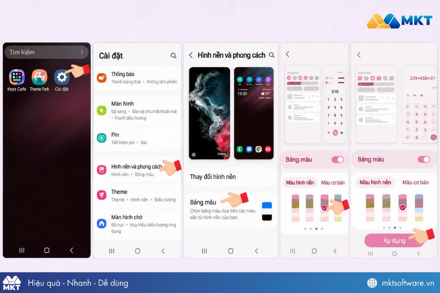 Điều chỉnh bảng màu bàn phím Samsung