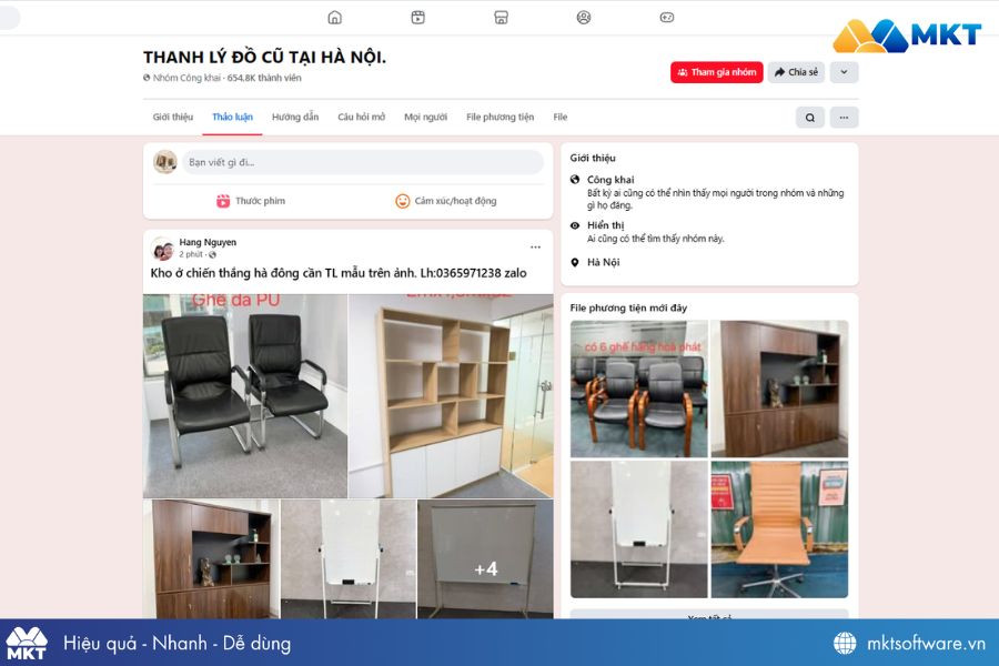 Đăng bán trong hội nhóm thanh lý trên Facebook Đăng bán trong hội nhóm thanh lý trên Facebook