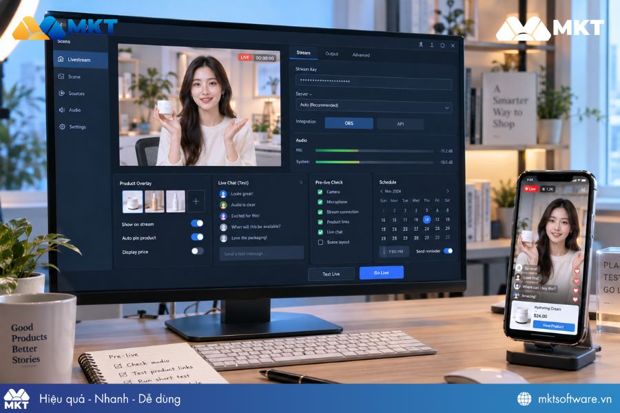 Kết nối và bắt đầu livestream Kết nối và bắt đầu livestream