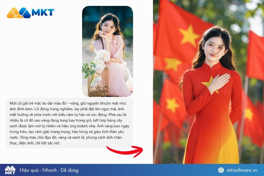 Câu lệnh tạo ảnh cá nhân mừng ngày 2/9 cho nữ