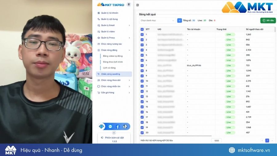 Anh Quý chia sẻ cách ứng dụng MKT TikPro để tăng tương tác cho livestream TikTok Anh Quý chia sẻ cách ứng dụng MKT TikPro để tăng tương tác cho livestream TikTok
