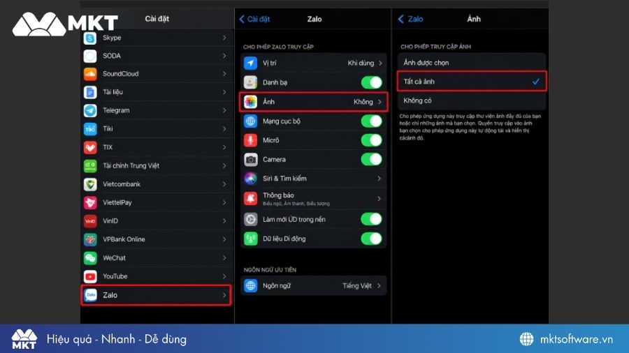Cấp đầy đủ quyền truy cập cho Zalo đầy đủ để ko gặp lỗi tải file Zalo Cấp đầy đủ quyền truy cập cho Zalo đầy đủ để ko gặp lỗi tải file Zalo