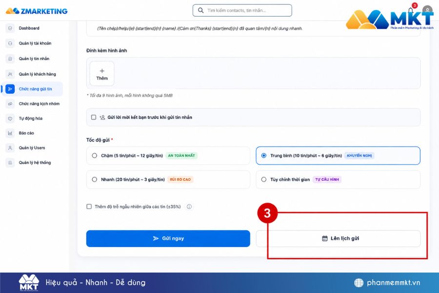 Cài đặt tin nhắn và tốc độ gửi Cài đặt tin nhắn và tốc độ gửi