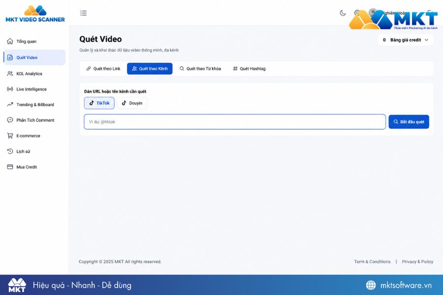 Cách phân tích kênh TikTok đối thủ bằng MKT Video Scanner