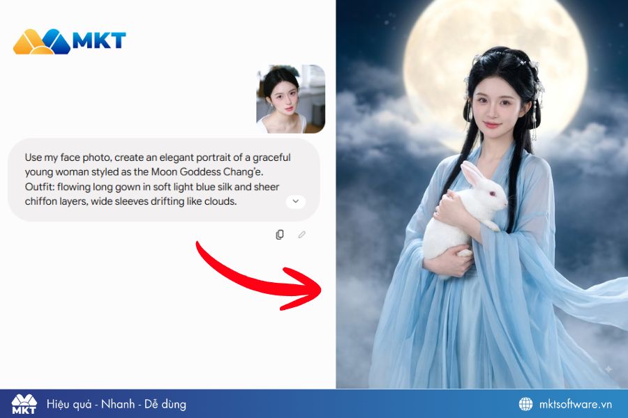 Prompt ảnh Trung Thu concept chị Hằng và thỏ ngọc
