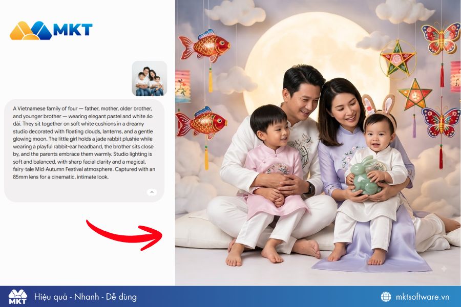 Prompt ảnh gia đình mặc áo dài